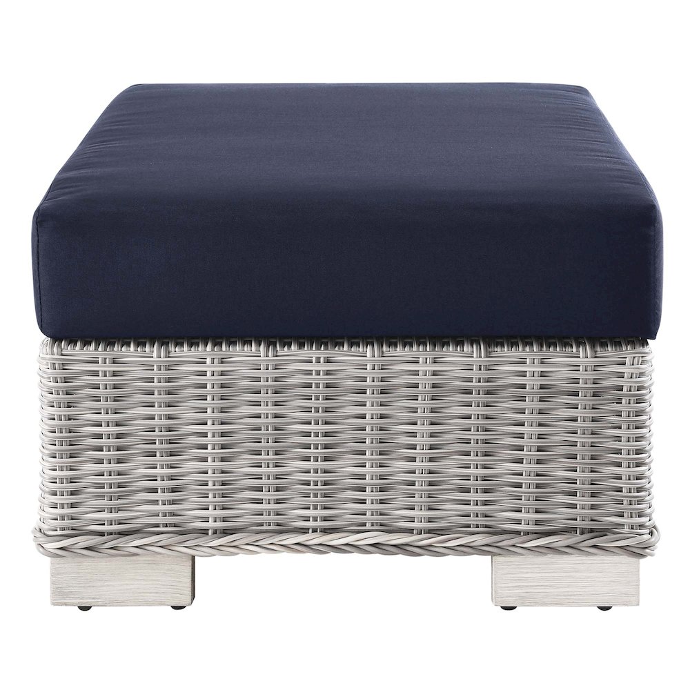 Conway Outdoor Patio Wicker Rattan Ottoman. Picture 2
