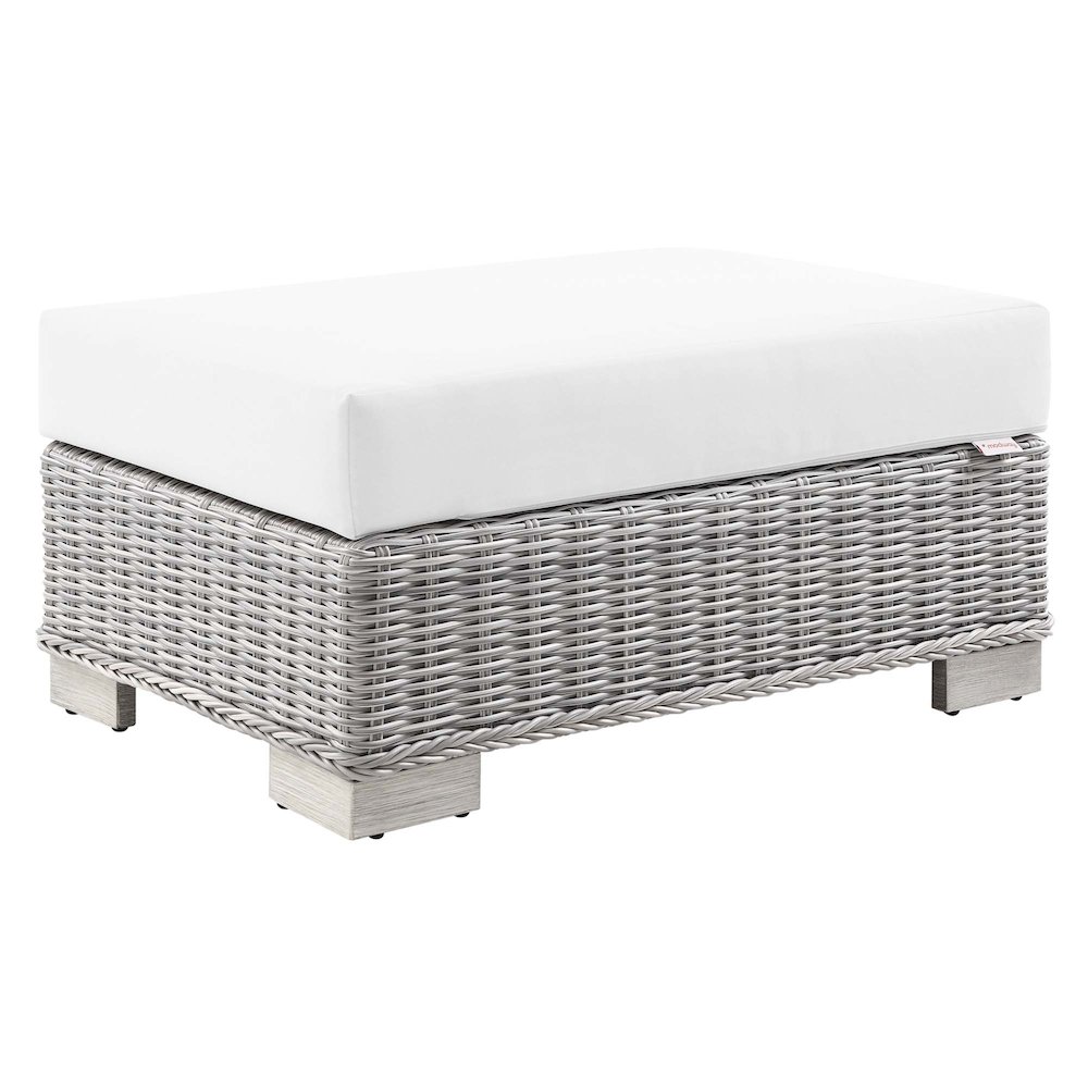 Conway Outdoor Patio Wicker Rattan Ottoman. Picture 1