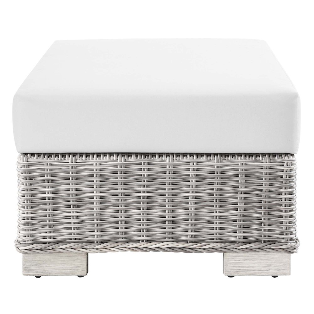 Conway Outdoor Patio Wicker Rattan Ottoman. Picture 2