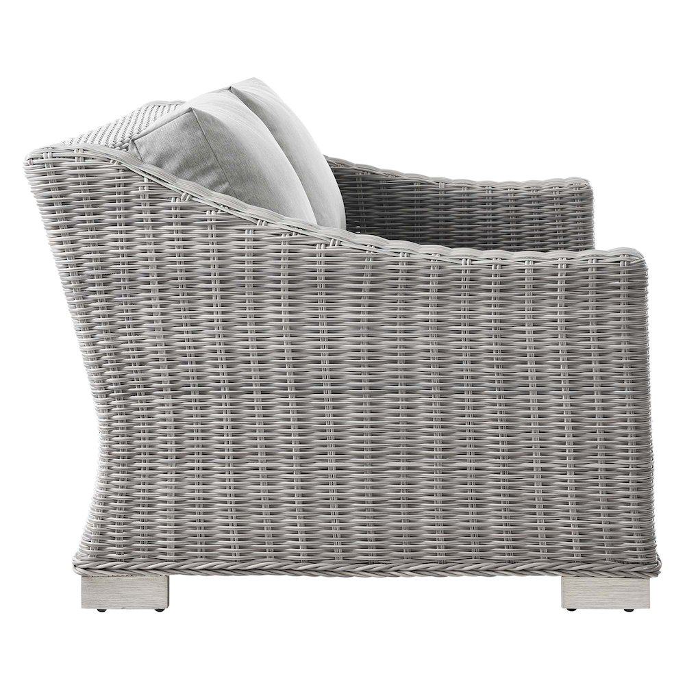 Conway Outdoor Patio Wicker Rattan Loveseat. Picture 2