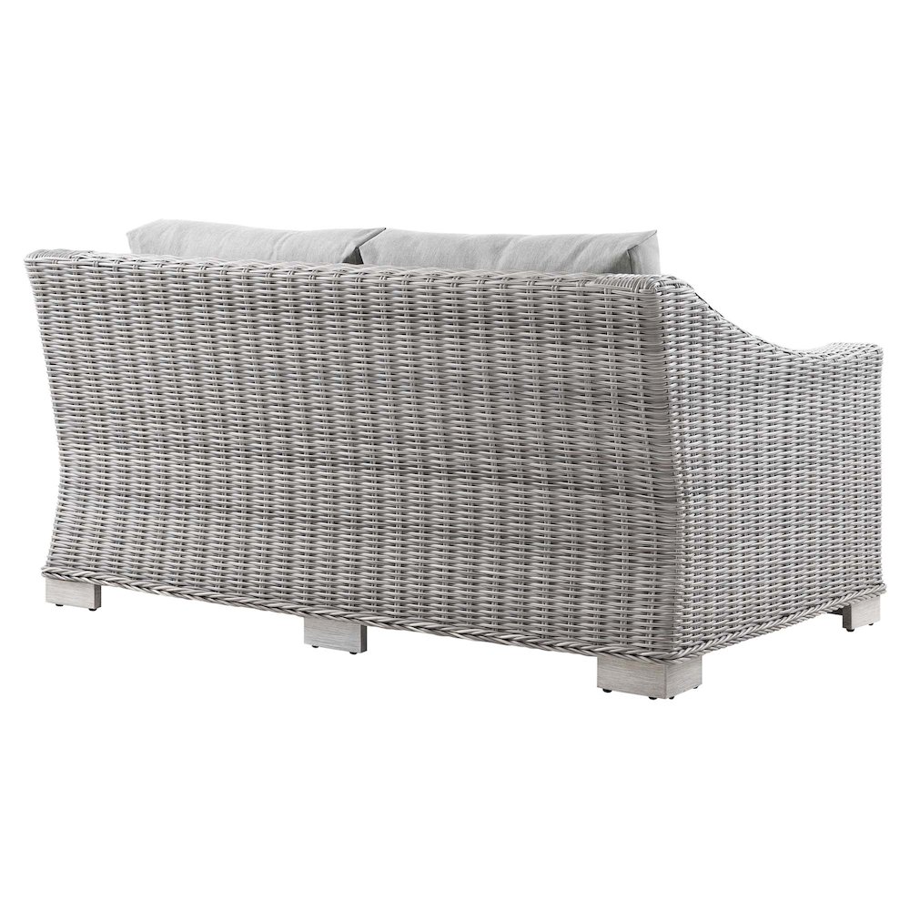 Conway Outdoor Patio Wicker Rattan Loveseat. Picture 3