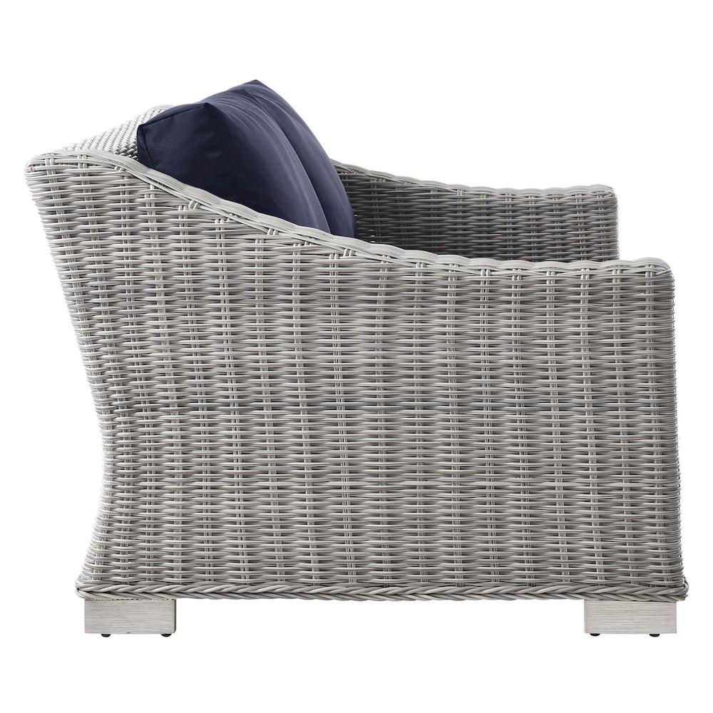 Conway Outdoor Patio Wicker Rattan Loveseat. Picture 2