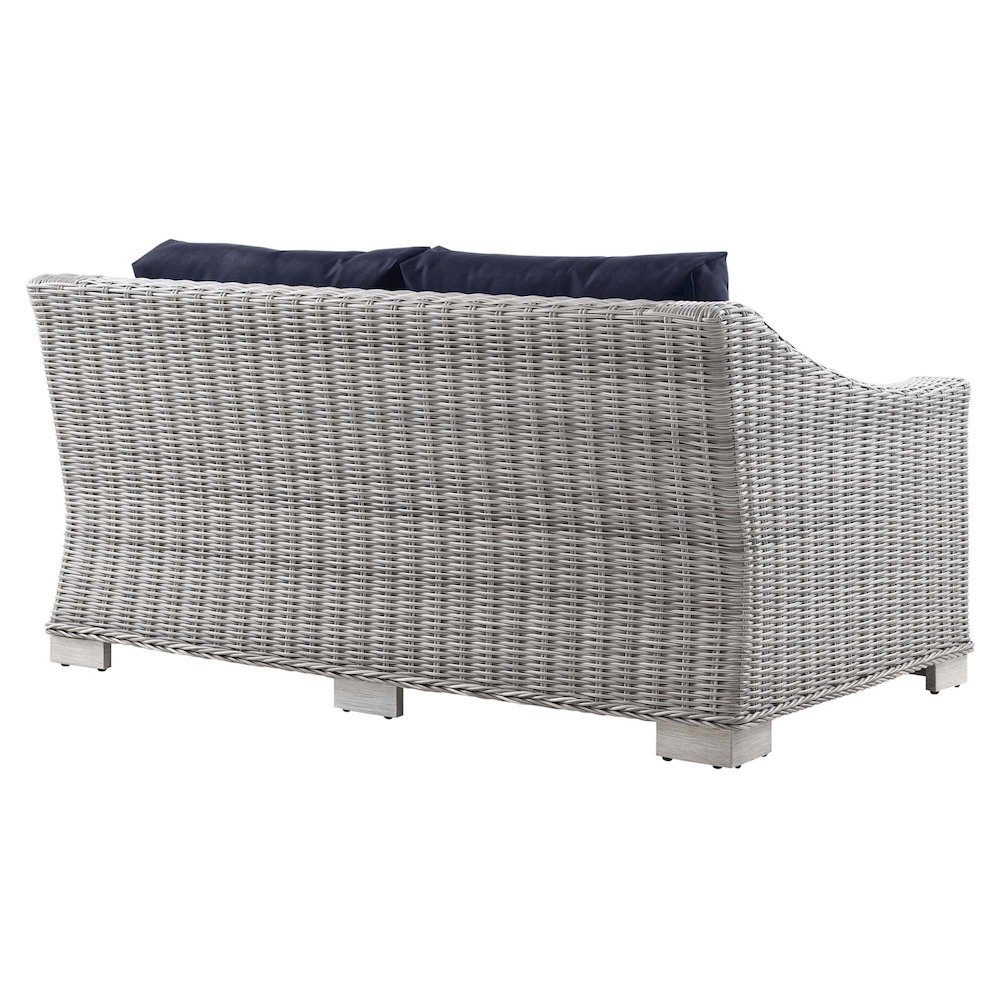 Conway Outdoor Patio Wicker Rattan Loveseat. Picture 3