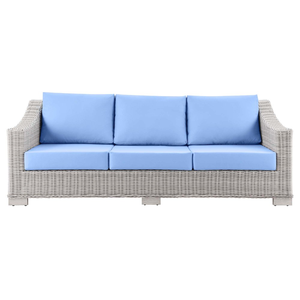 Conway Outdoor Patio Wicker Rattan Sofa. Picture 4