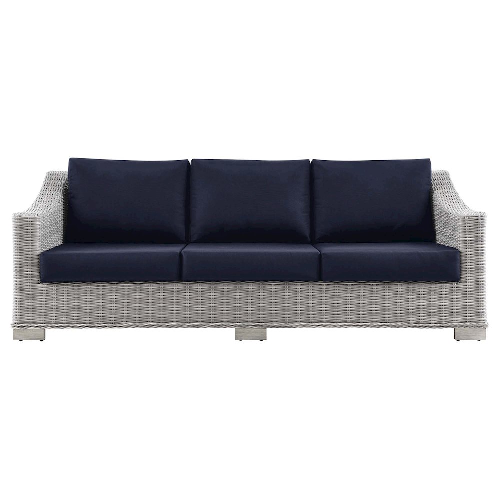 Conway Outdoor Patio Wicker Rattan Sofa. Picture 4