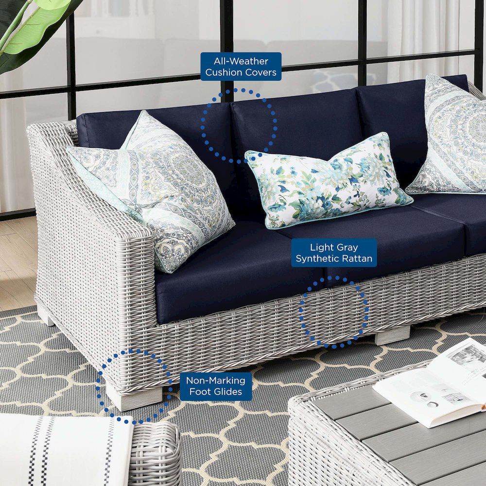 Conway Outdoor Patio Wicker Rattan Sofa. Picture 8