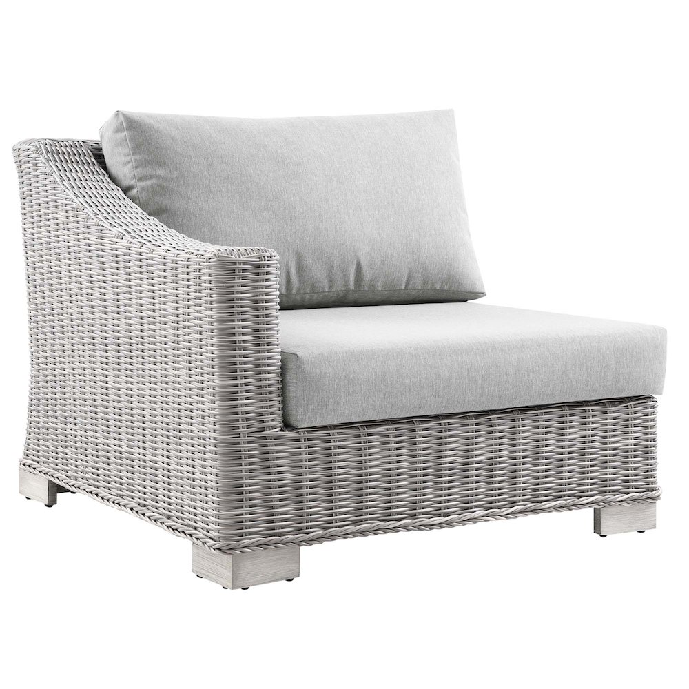 Conway Outdoor Patio Wicker Rattan Left-Arm Chair. Picture 1
