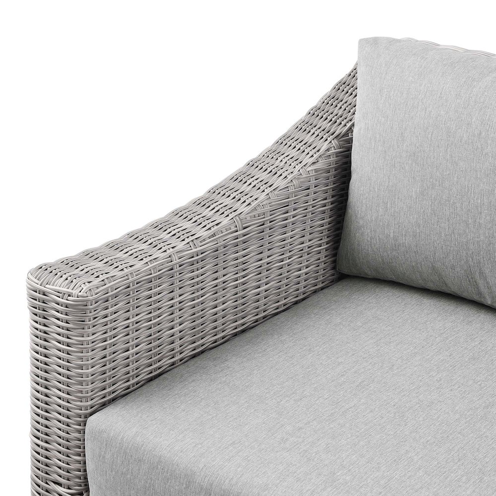 Conway Outdoor Patio Wicker Rattan Left-Arm Chair. Picture 4