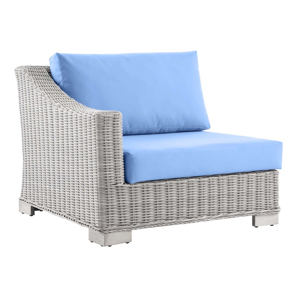 Conway Outdoor Patio Wicker Rattan Left-Arm Chair. Picture 1