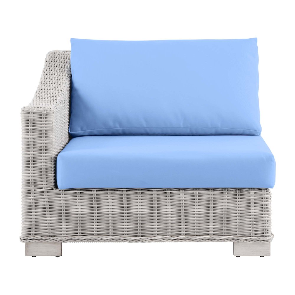 Conway Outdoor Patio Wicker Rattan Left-Arm Chair. Picture 4