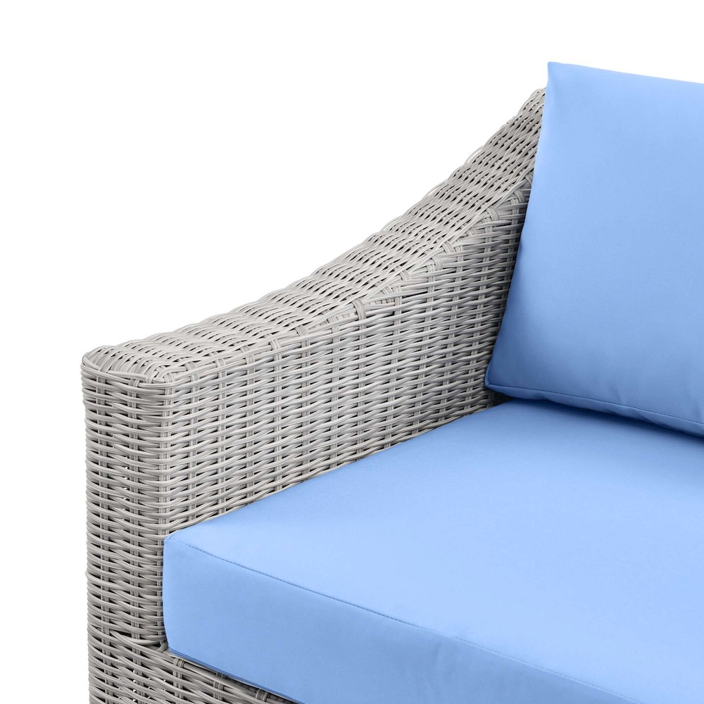 Conway Outdoor Patio Wicker Rattan Left-Arm Chair. Picture 5