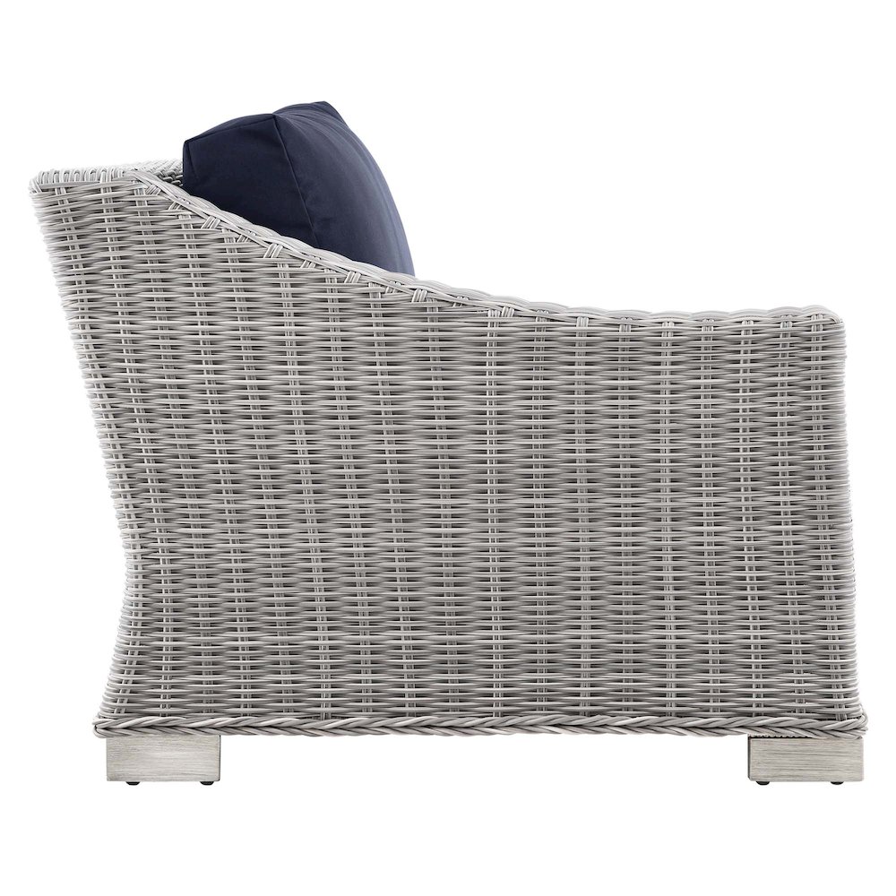 Conway Outdoor Patio Wicker Rattan Left-Arm Chair. Picture 2