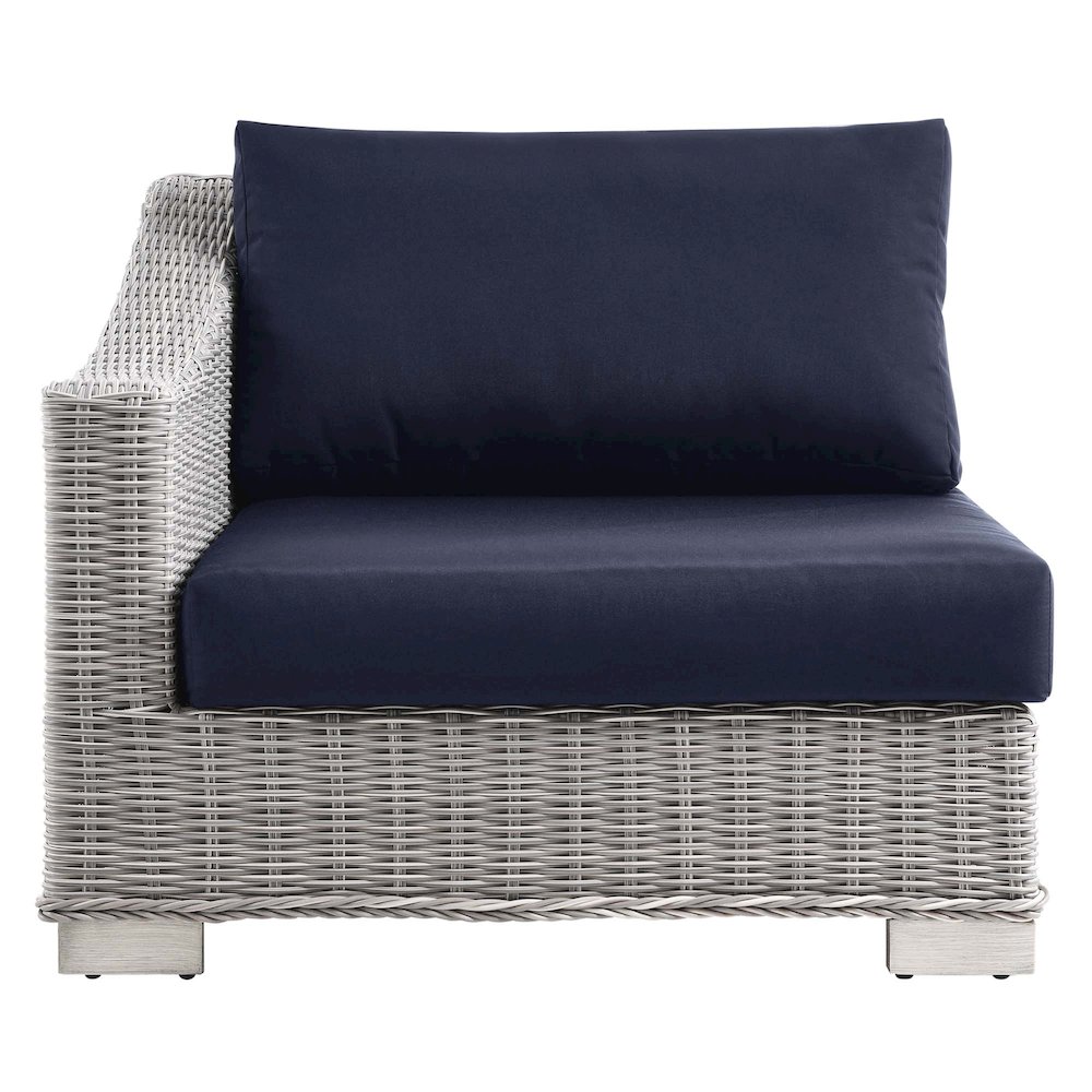 Conway Outdoor Patio Wicker Rattan Left-Arm Chair. Picture 4
