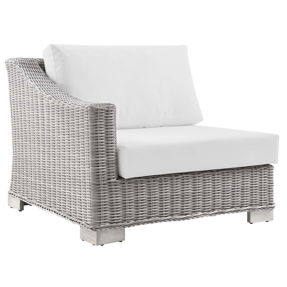 Conway Outdoor Patio Wicker Rattan Left-Arm Chair. Picture 1
