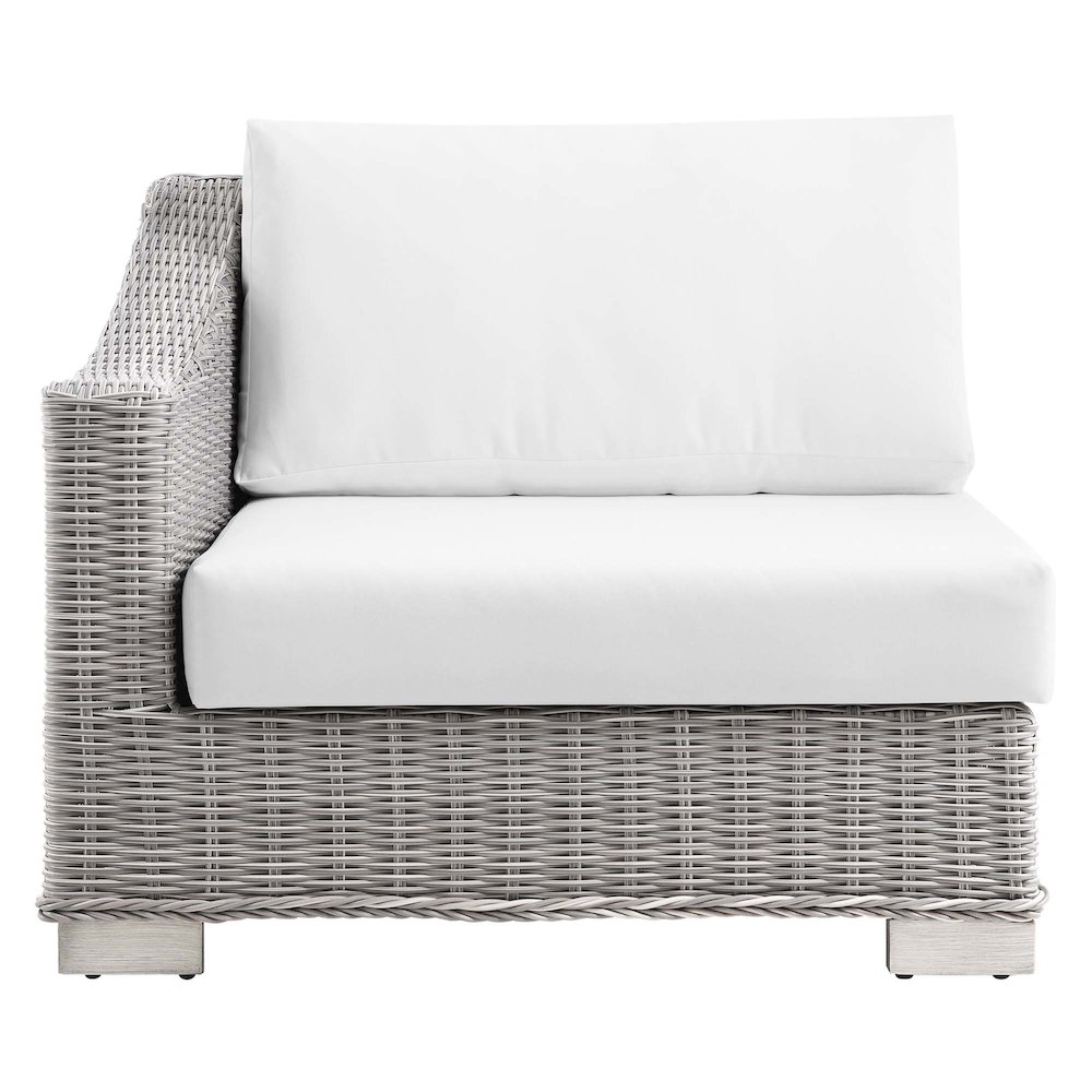 Conway Outdoor Patio Wicker Rattan Left-Arm Chair. Picture 4