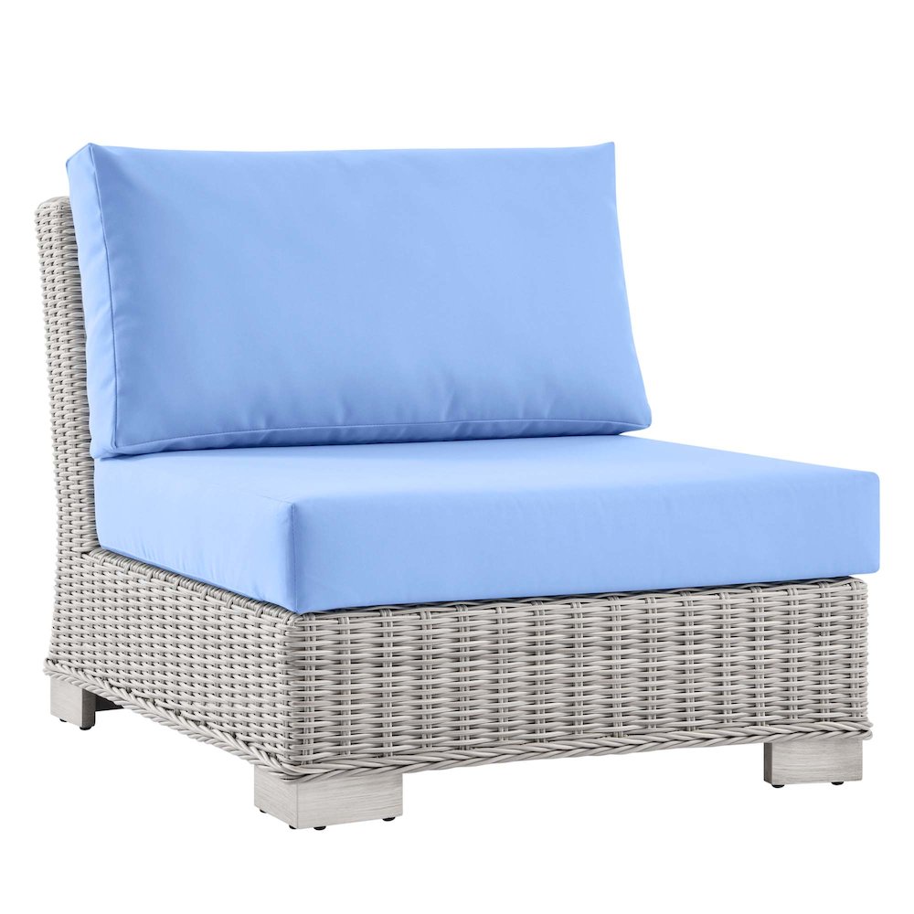 Conway Outdoor Patio Wicker Rattan Armless Chair. Picture 1