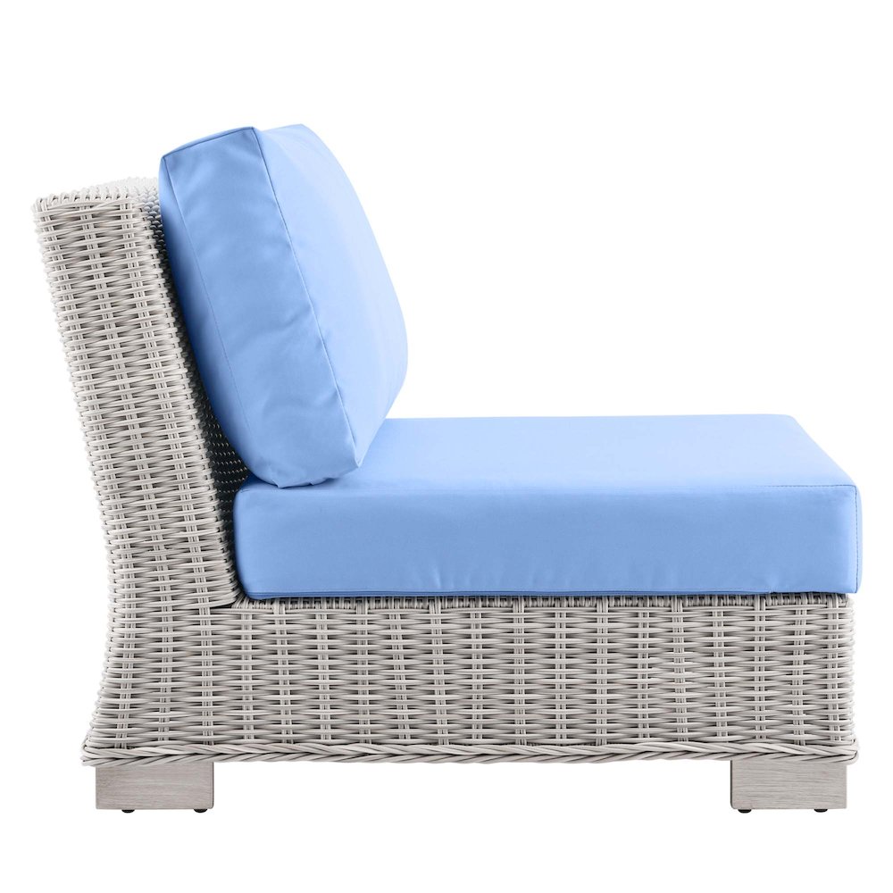 Conway Outdoor Patio Wicker Rattan Armless Chair. Picture 2