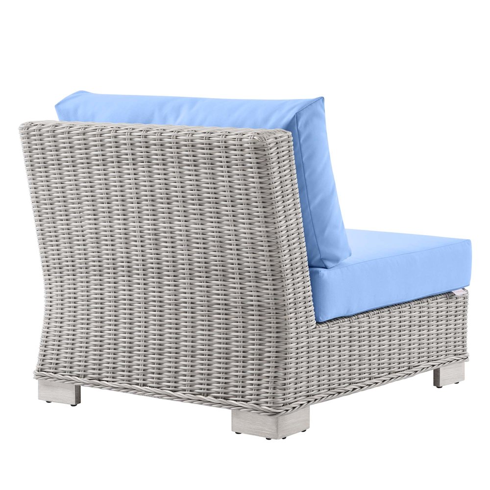 Conway Outdoor Patio Wicker Rattan Armless Chair. Picture 3