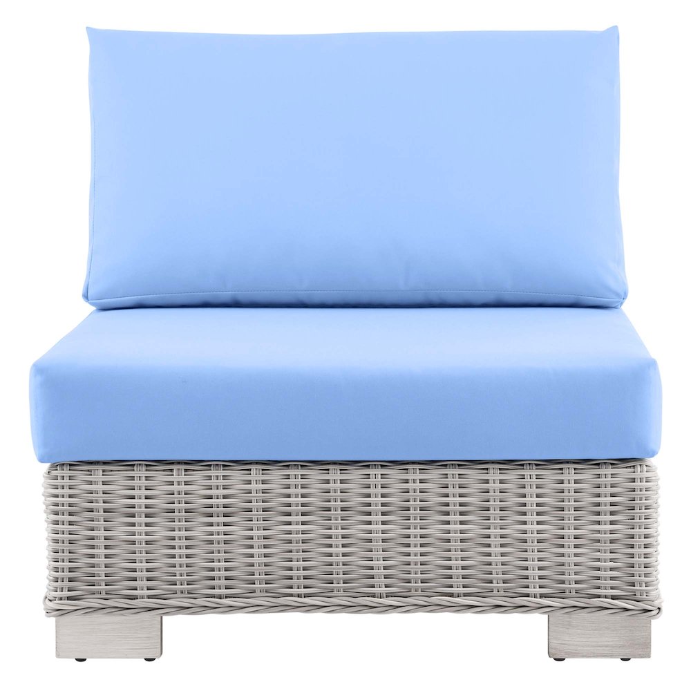 Conway Outdoor Patio Wicker Rattan Armless Chair. Picture 4