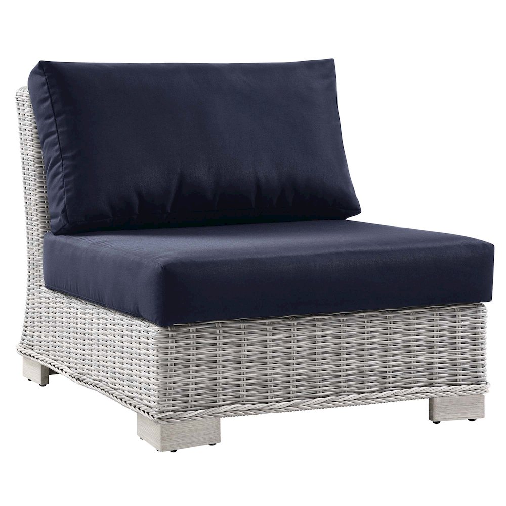 Conway Outdoor Patio Wicker Rattan Armless Chair. Picture 1