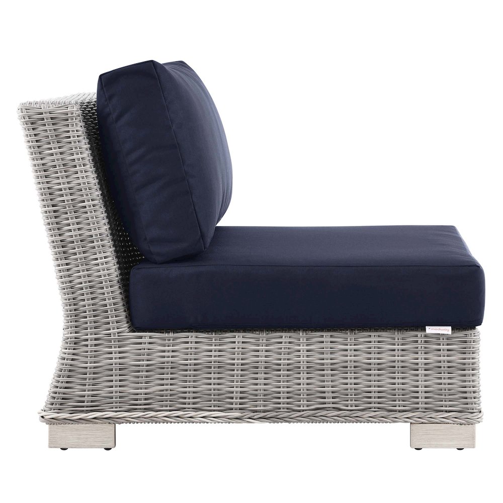 Conway Outdoor Patio Wicker Rattan Armless Chair. Picture 2