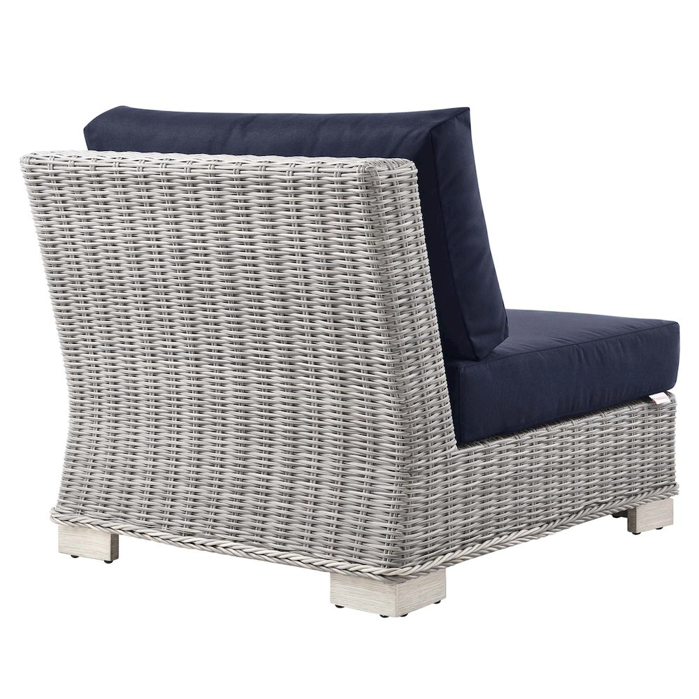 Conway Outdoor Patio Wicker Rattan Armless Chair. Picture 3