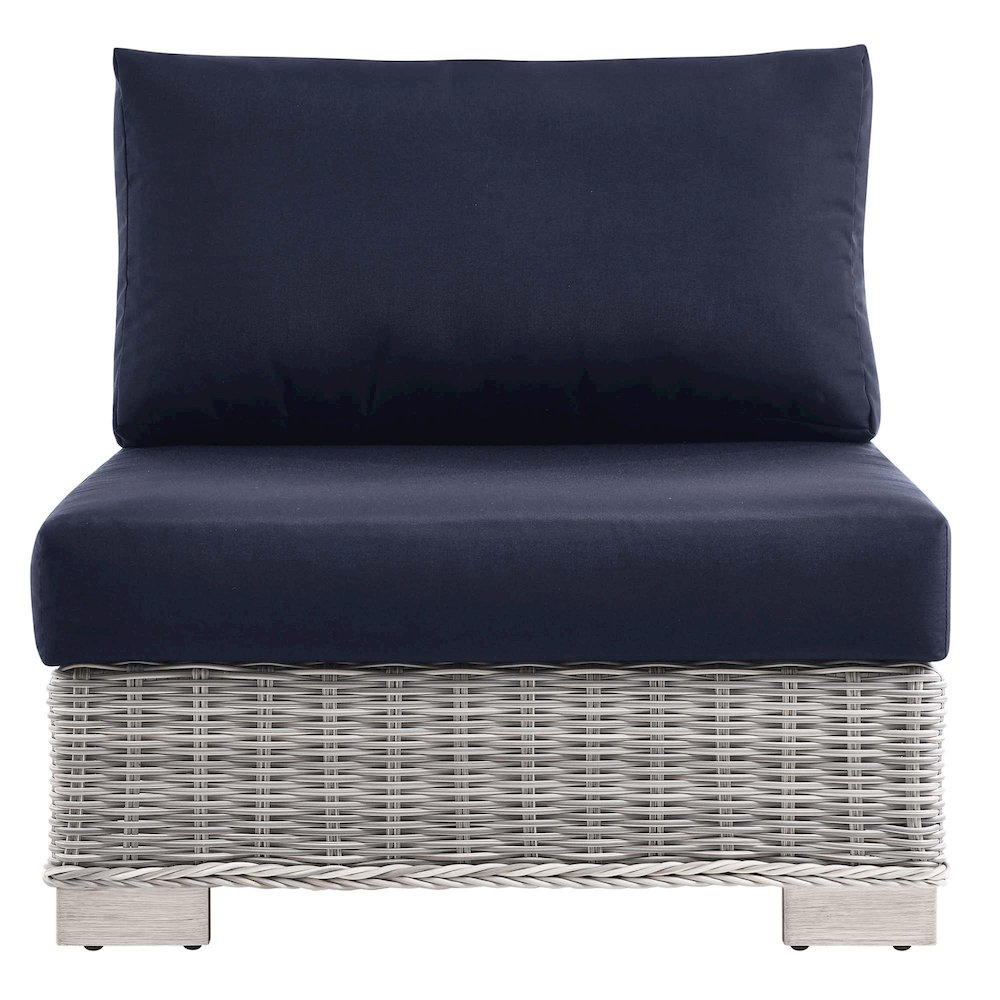 Conway Outdoor Patio Wicker Rattan Armless Chair. Picture 4