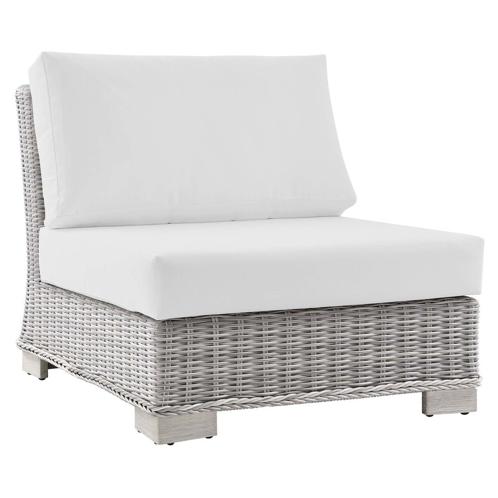 Conway Outdoor Patio Wicker Rattan Armless Chair. Picture 1