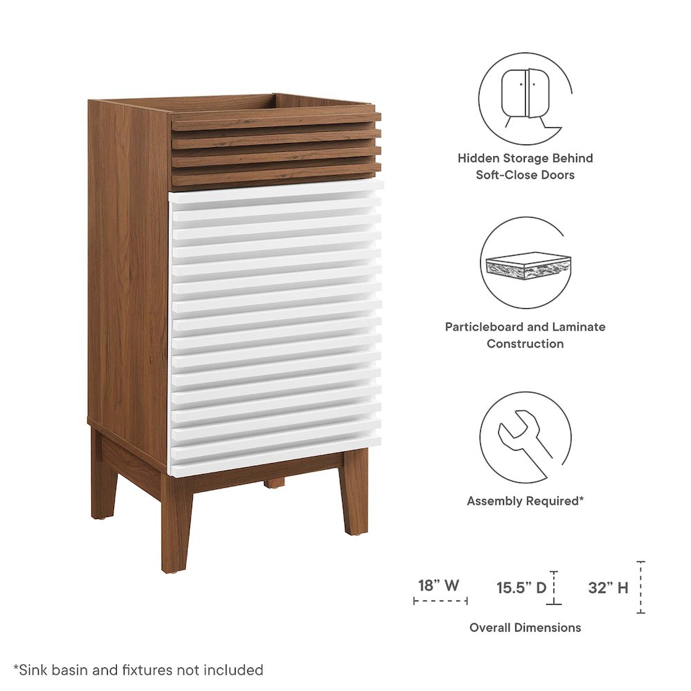 Render 18" Bathroom Vanity Cabinet (Sink Basin Not Included). Picture 2