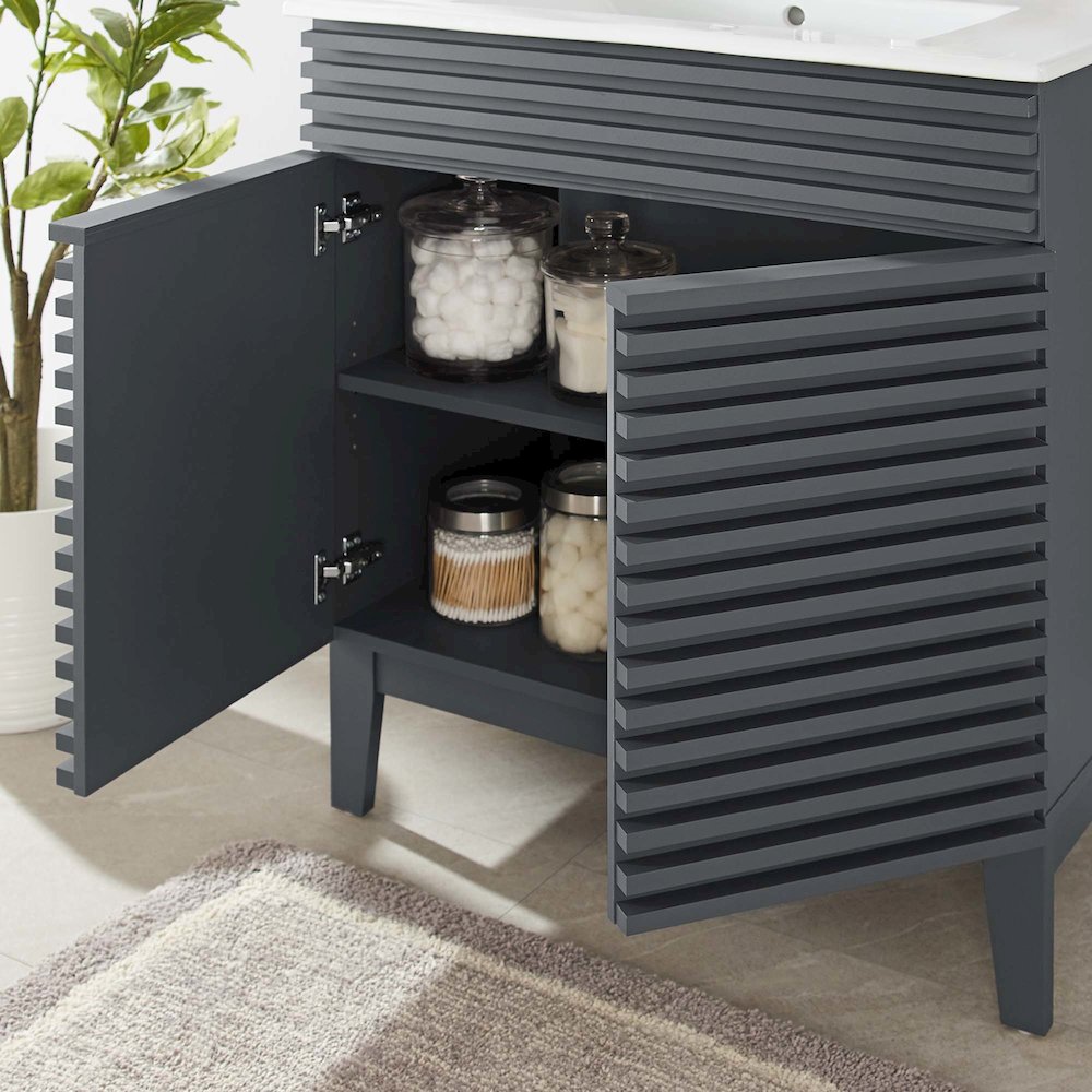 Render 30" Bathroom Vanity Cabinet (Sink Basin Not Included). Picture 8