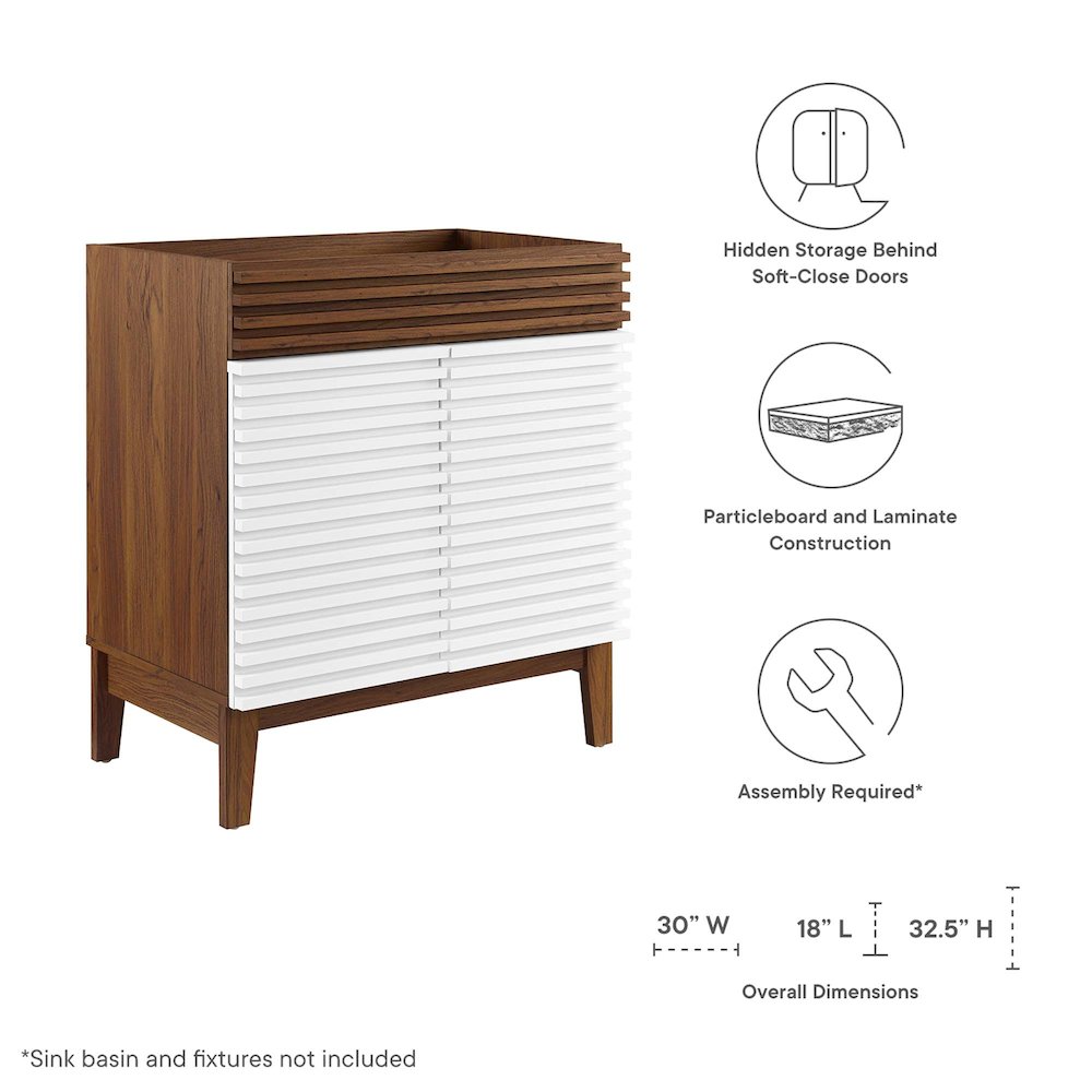 Render 30" Bathroom Vanity Cabinet (Sink Basin Not Included). Picture 2