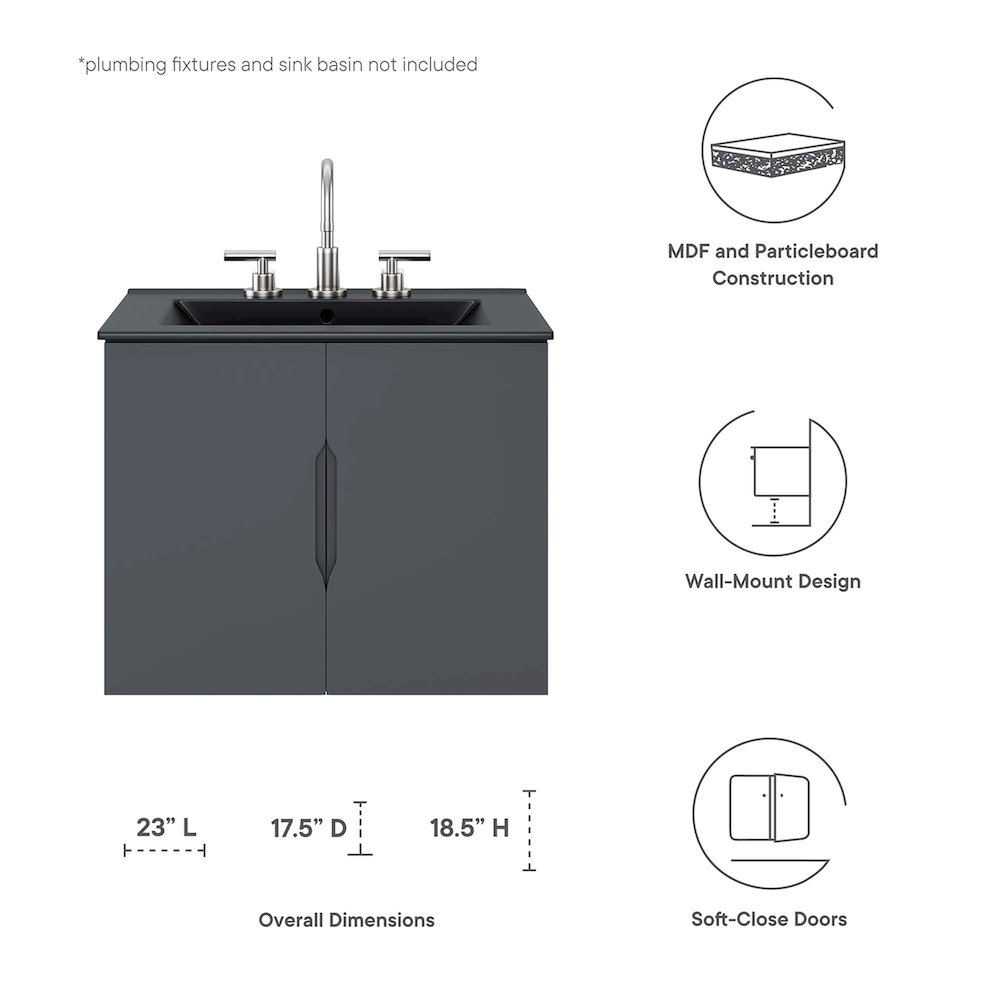 Vitality 24" Bathroom Vanity Cabinet (Sink Basin Not Included). Picture 2