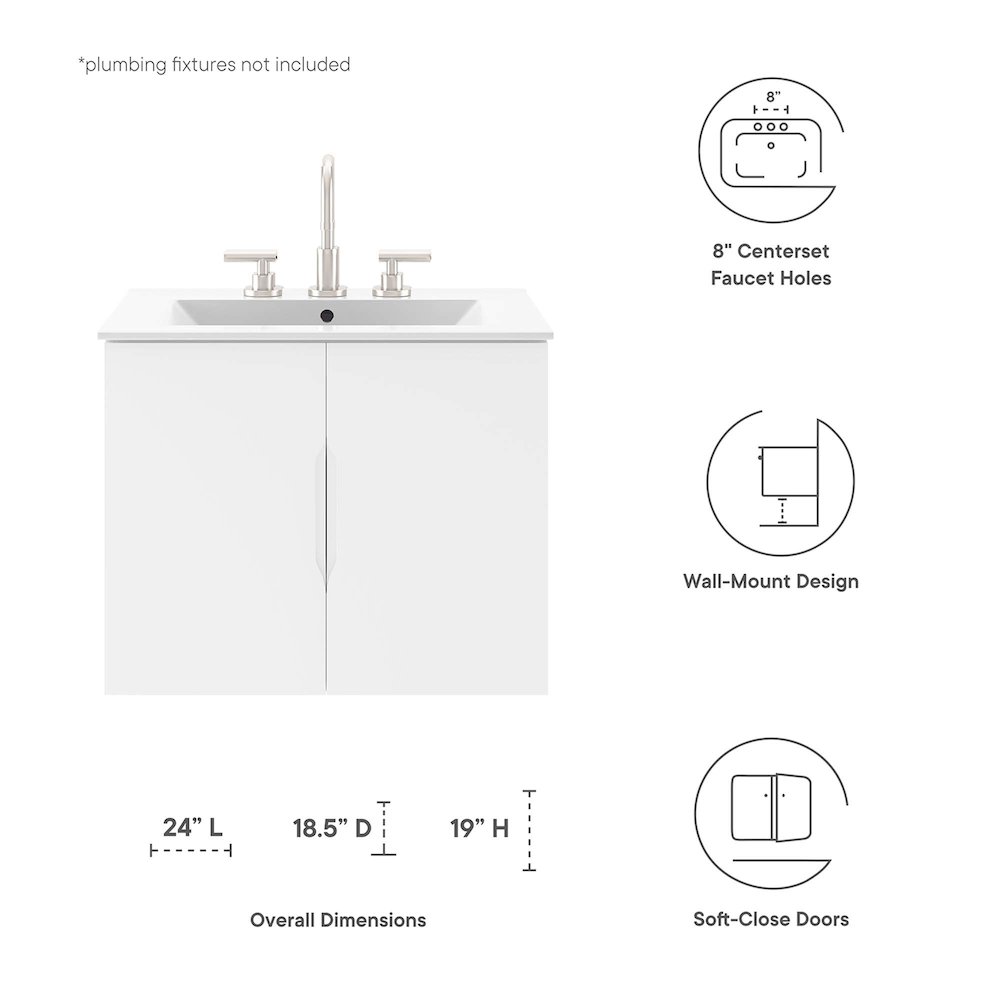 Vitality 24" Bathroom Vanity Cabinet (Sink Basin Not Included). Picture 2
