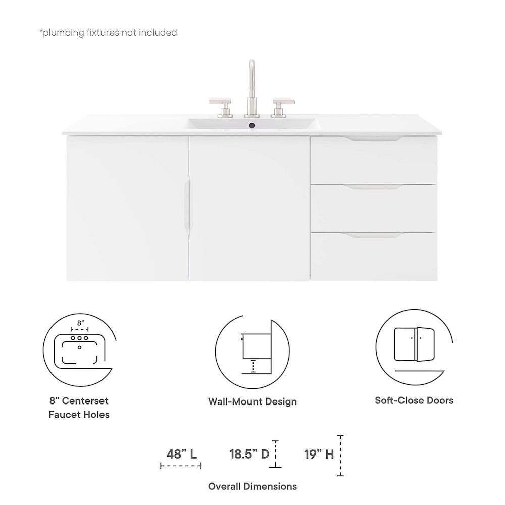48" Double or Single Sink (Not Included) Bathroom Vanity Cabinet. Picture 2