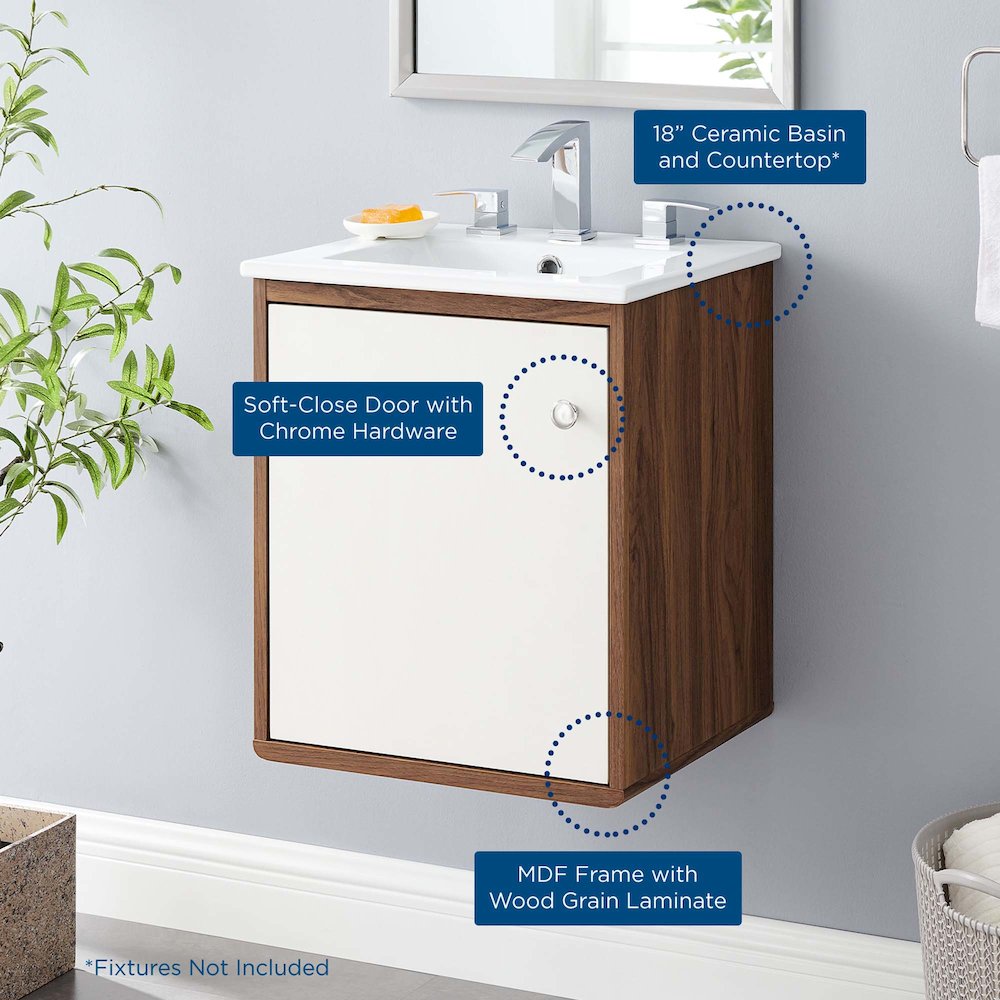 Transmit 18" Wall-Mount Bathroom Vanity. Picture 9