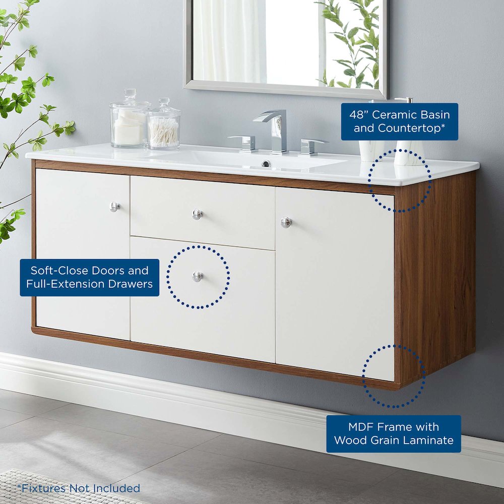 Transmit 48" Wall-Mount Bathroom Vanity. Picture 10