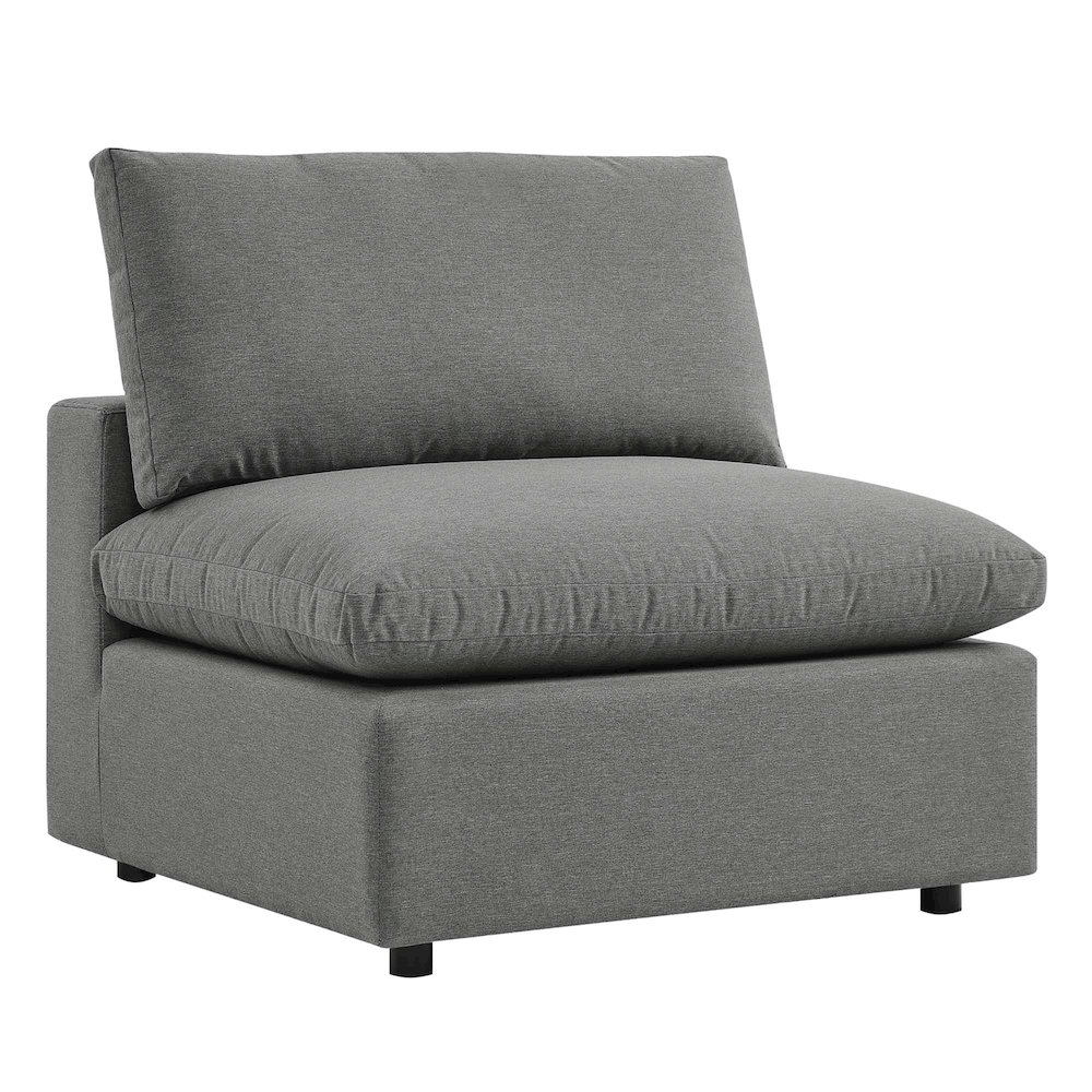 Commix Overstuffed Outdoor Patio Armless Chair. Picture 1