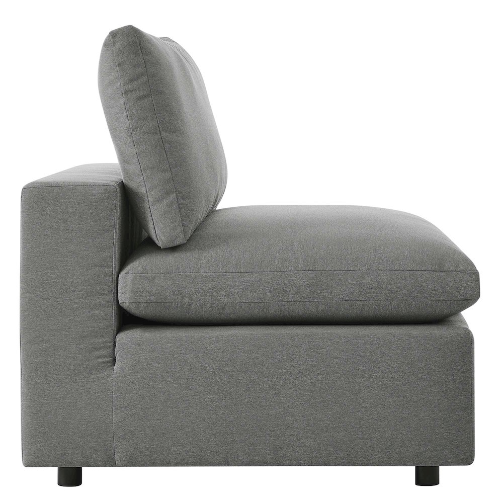 Commix Overstuffed Outdoor Patio Armless Chair. Picture 4