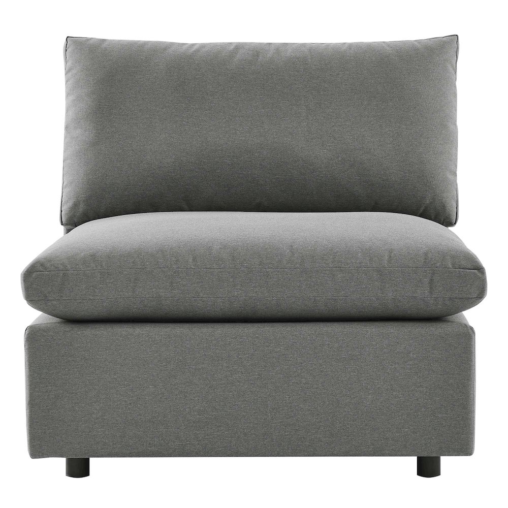 Commix Overstuffed Outdoor Patio Armless Chair. Picture 6