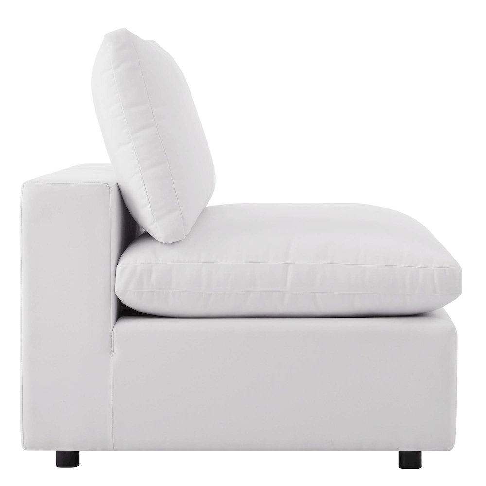 Commix Overstuffed Outdoor Patio Armless Chair. Picture 4