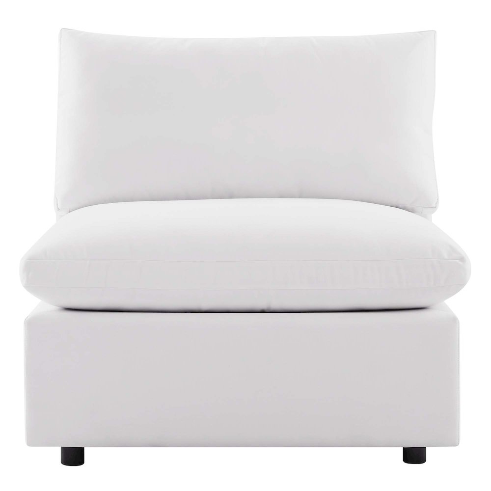 Commix Overstuffed Outdoor Patio Armless Chair. Picture 6