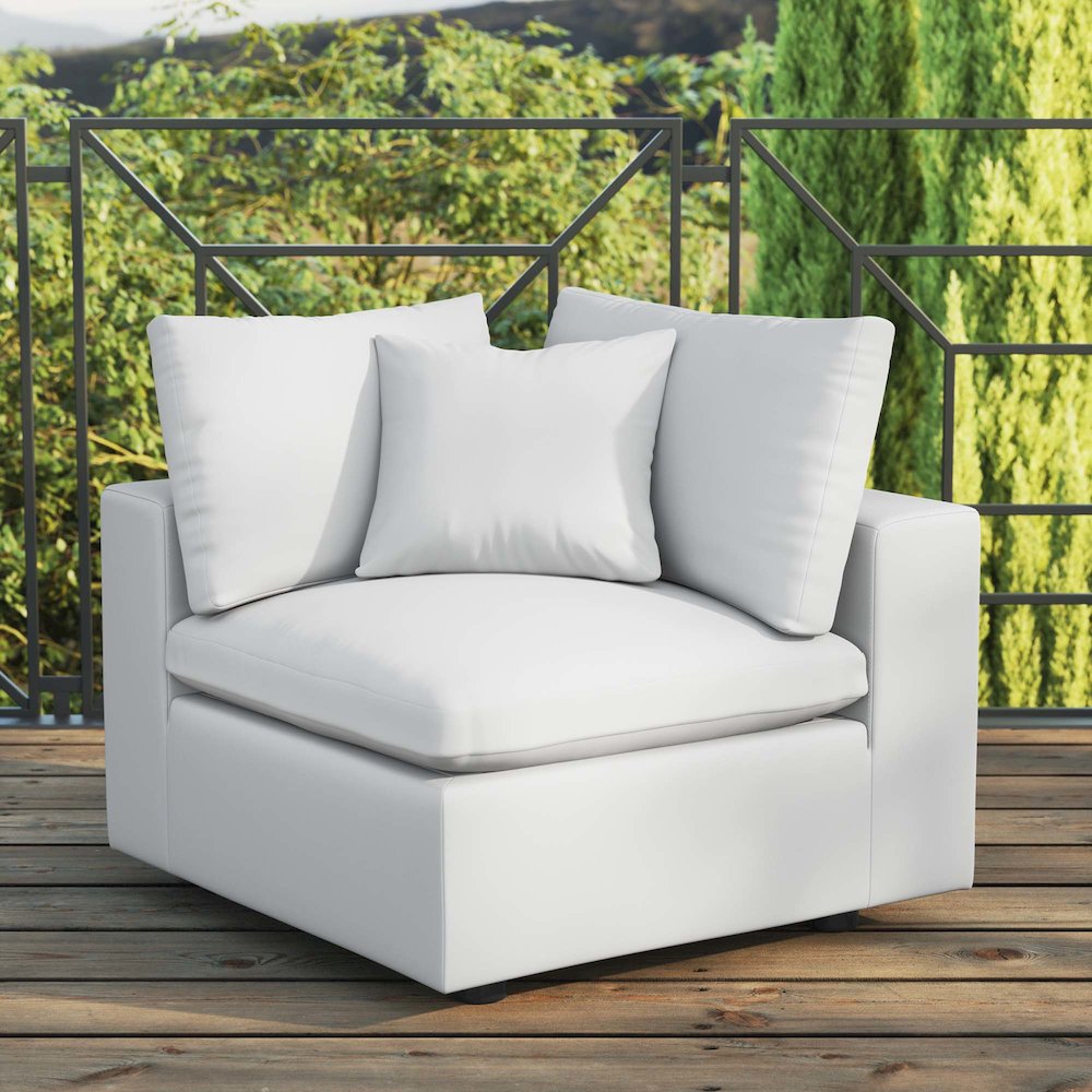 Commix Overstuffed Outdoor Patio Corner Chair. Picture 6