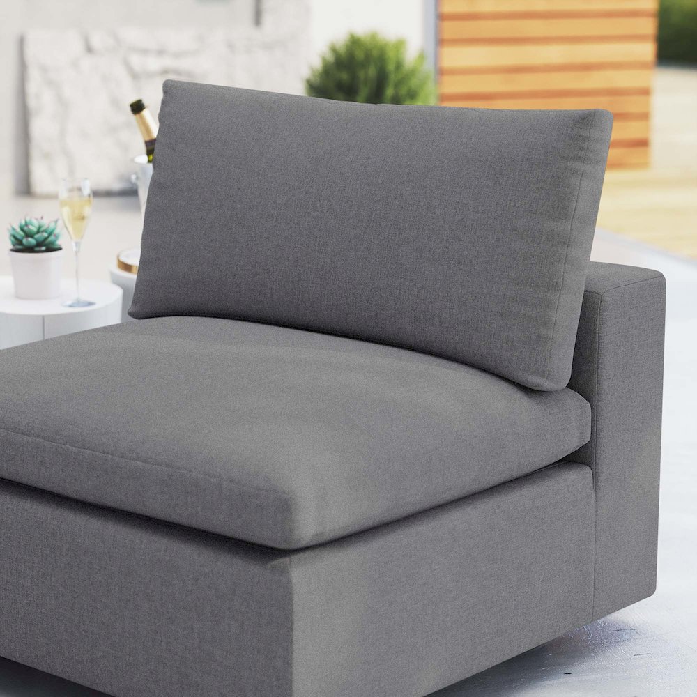 Commix Sunbrella Outdoor Patio Armless Chair. Picture 8
