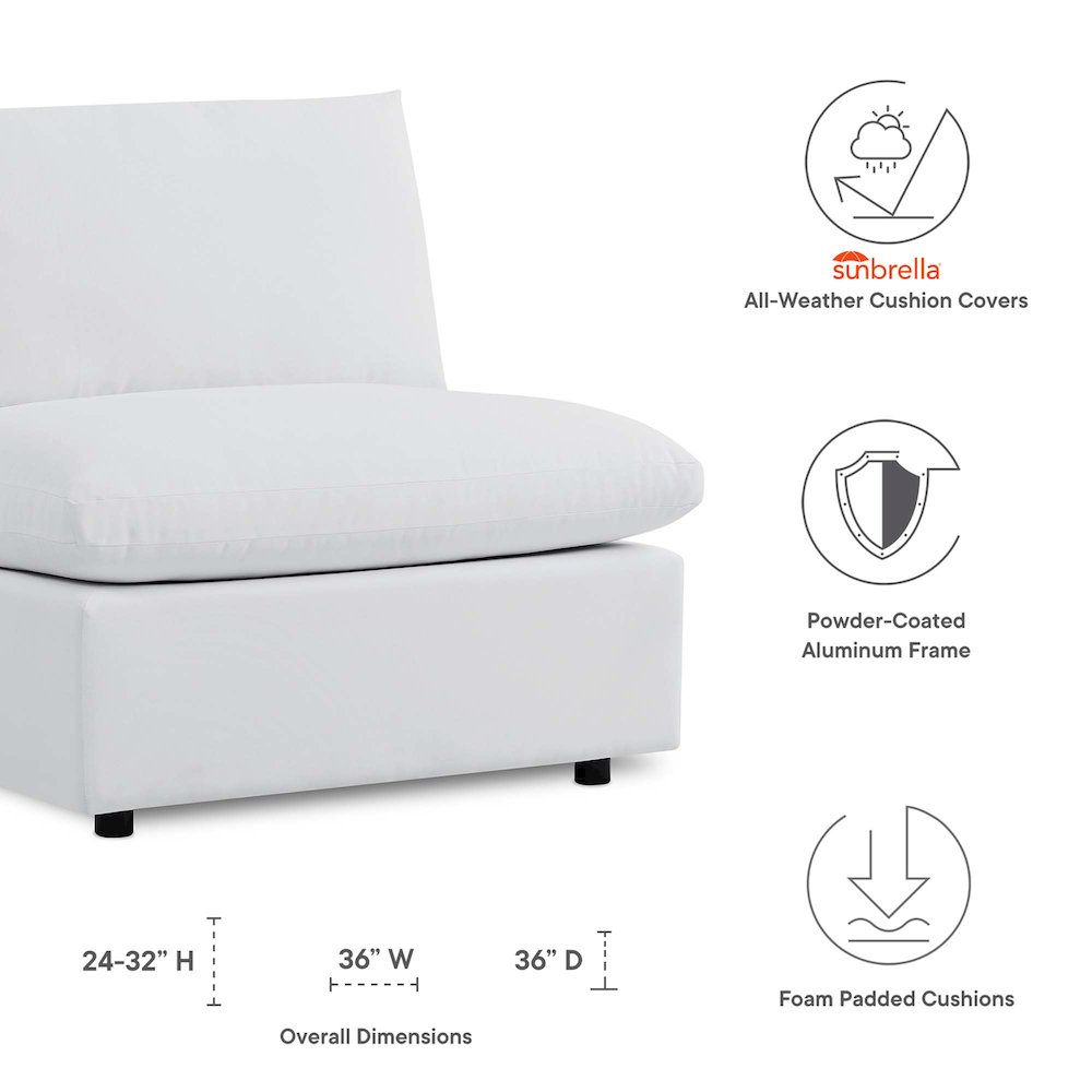 Commix Sunbrella Outdoor Patio Armless Chair. Picture 2
