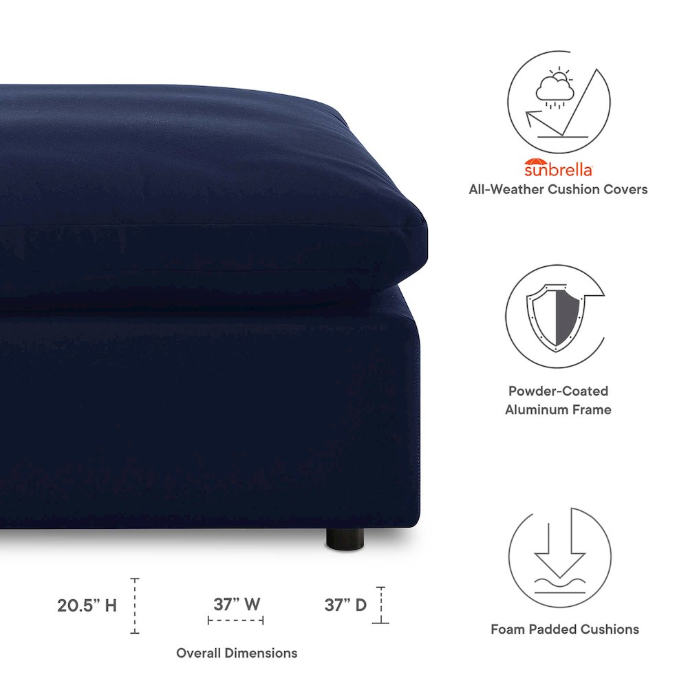 Commix Sunbrella Outdoor Patio Ottoman. Picture 2