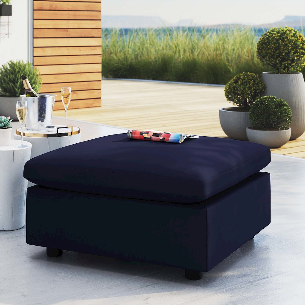 Commix Sunbrella Outdoor Patio Ottoman. Picture 4