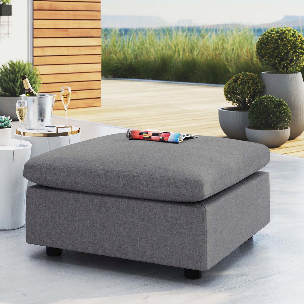 Commix Sunbrella Outdoor Patio Ottoman. Picture 4