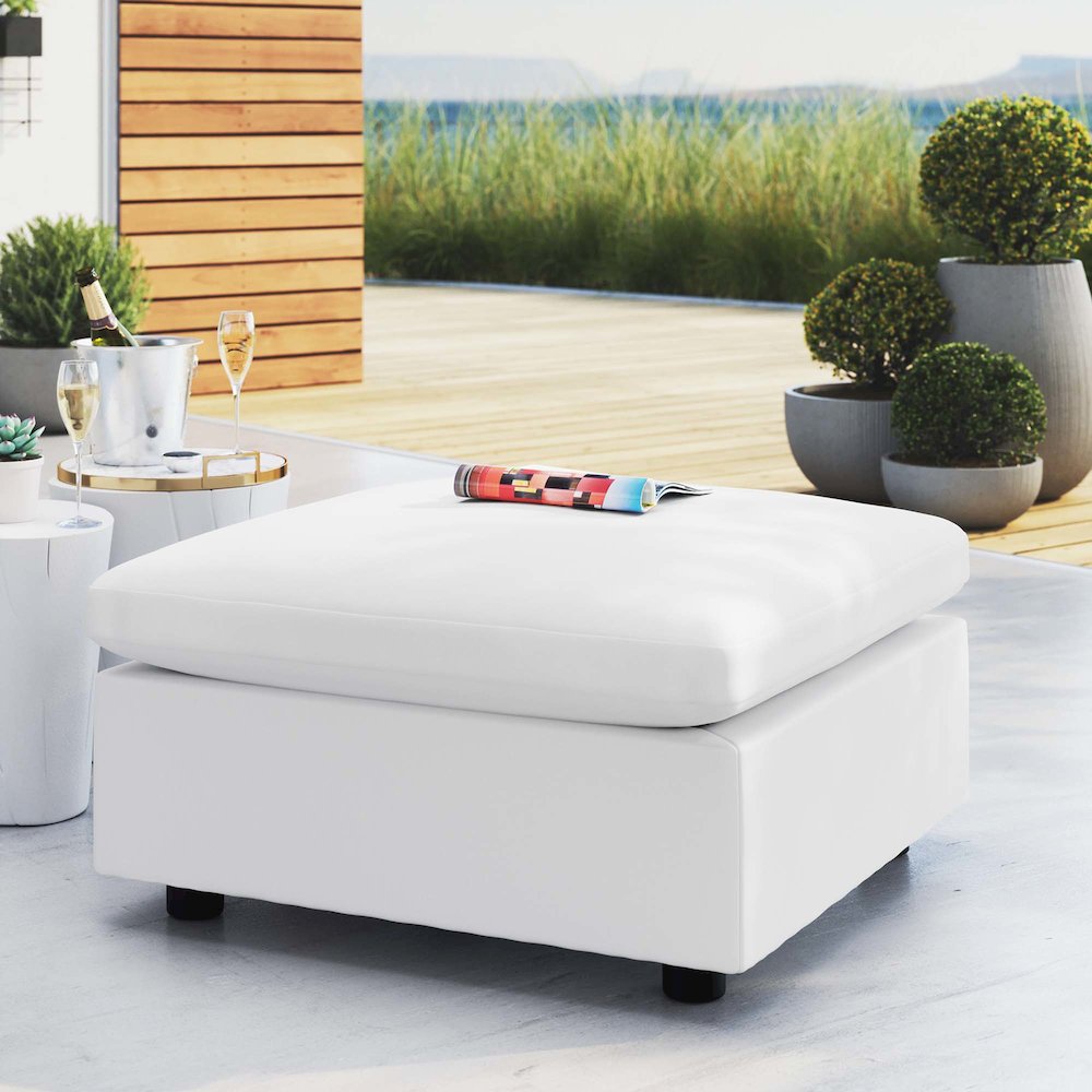 Commix Sunbrella Outdoor Patio Ottoman. Picture 4