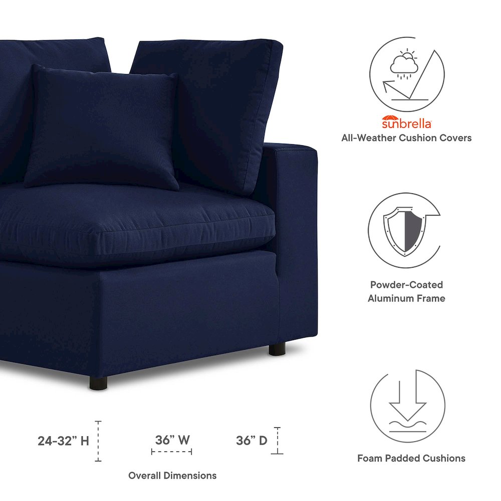 Commix Sunbrella Outdoor Patio Corner Chair. Picture 2