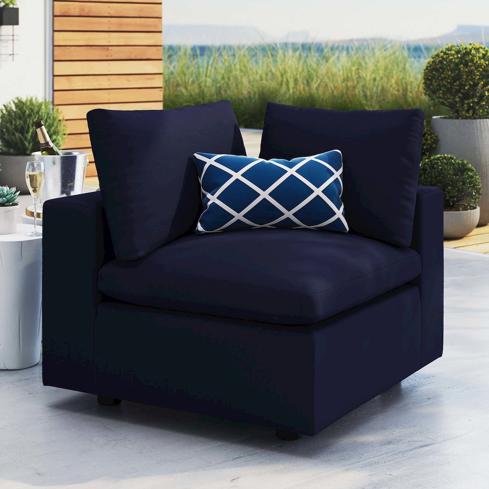 Commix Sunbrella Outdoor Patio Corner Chair. Picture 6